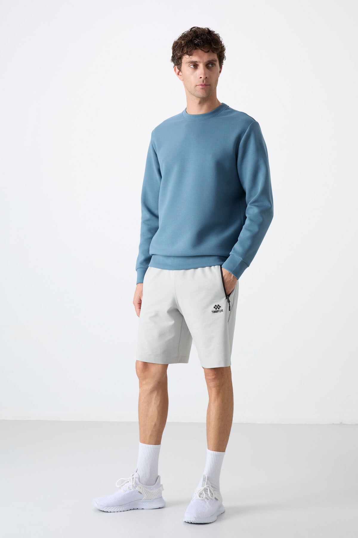 Forest Green Basic O Collar Comfort Fit Men's Sweatshirt - 88053