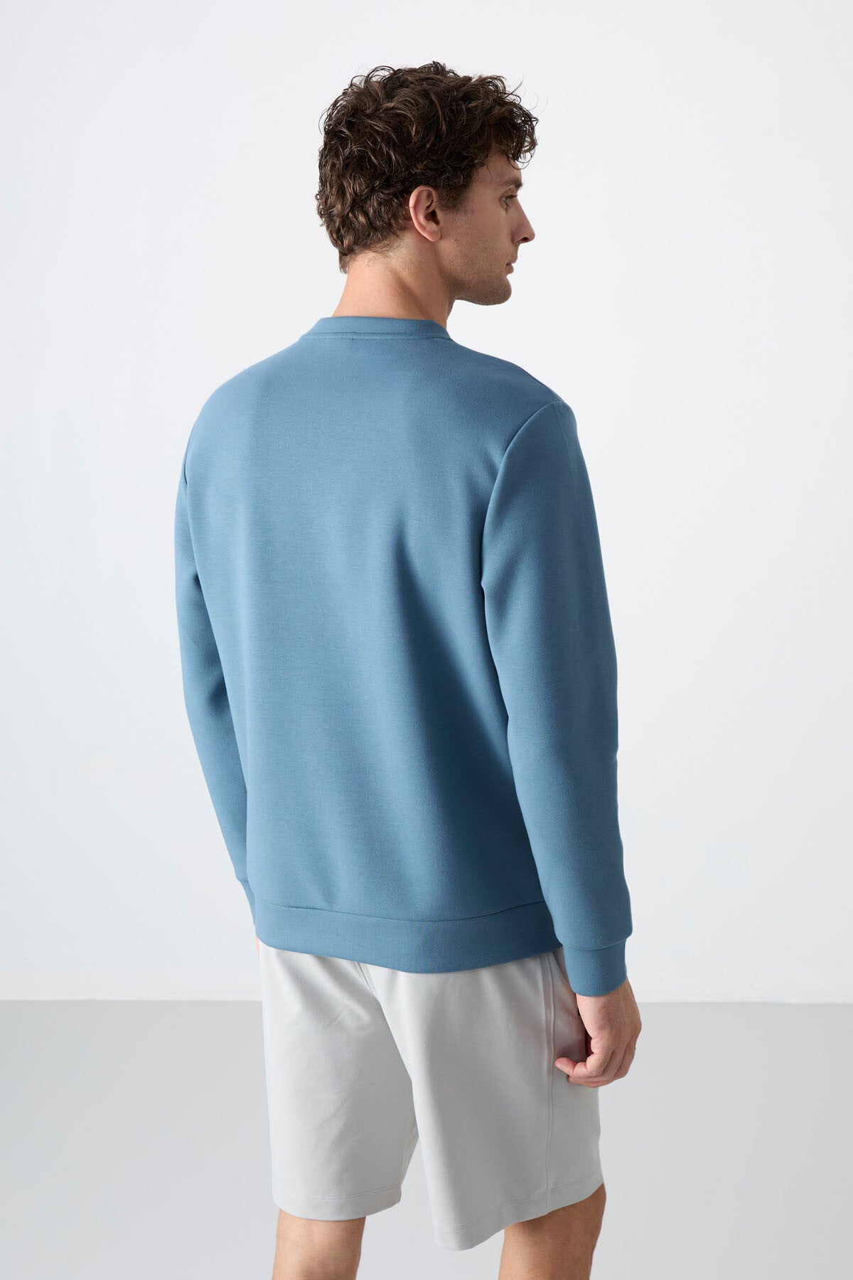 Forest Green Basic O Collar Comfort Fit Men's Sweatshirt - 88053