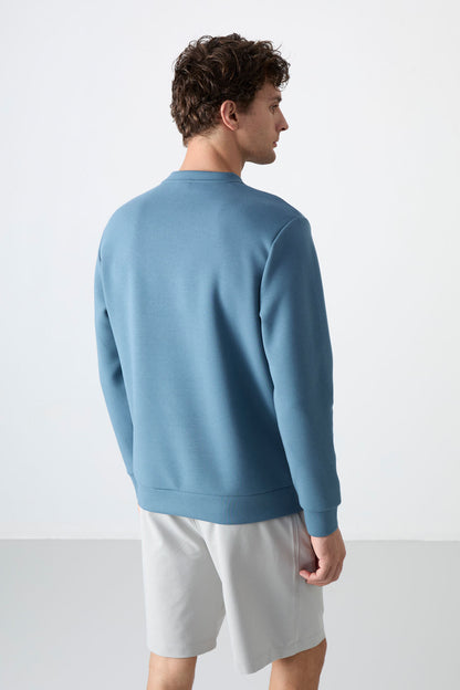 Forest Green Basic O Collar Comfort Fit Men's Sweatshirt - 88053