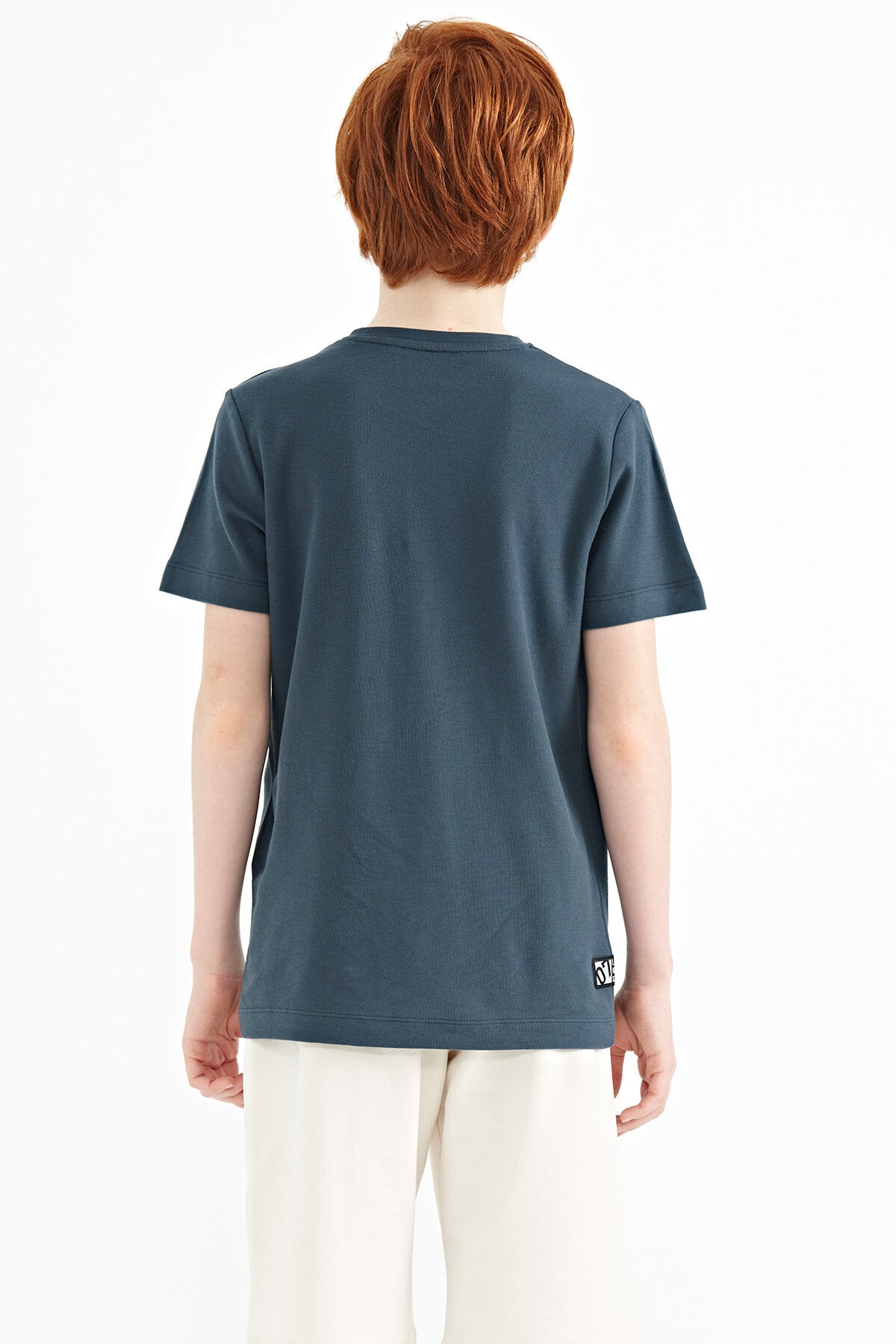 Forest Green Pocket Detailed O Collar Standard Fit Boys T-Shirt - 11120