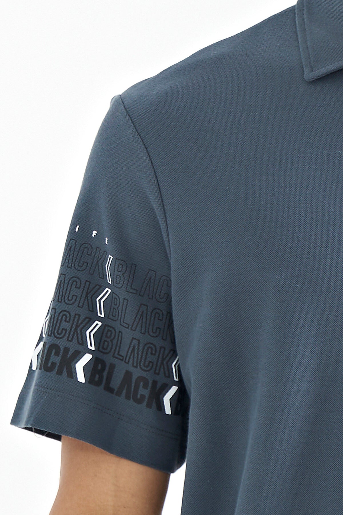 Forest Green Arm Band Detailed Polo Collar Standard Fit Men's T-shirt - 88240
