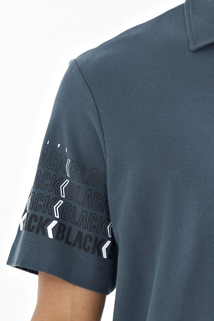 Forest Green Arm Band Detailed Polo Collar Standard Fit Men's T-shirt - 88240