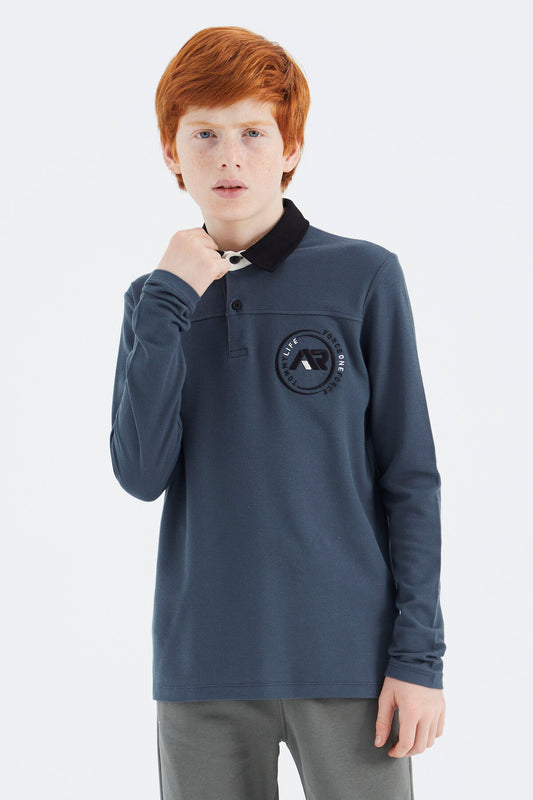 Forest Green Polo Collar Boys T-Shirt - 11172