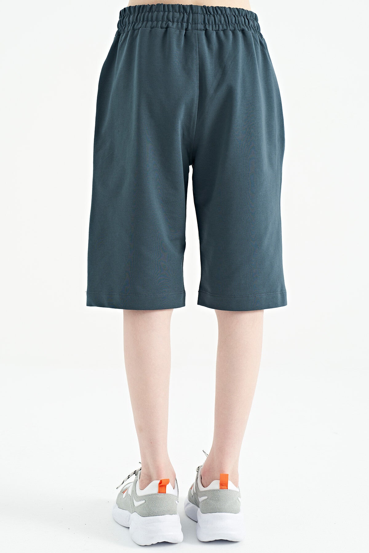 Forest Green Printed Laced Embroidery Detailed Standard Pattern Boys Shorts - 11129