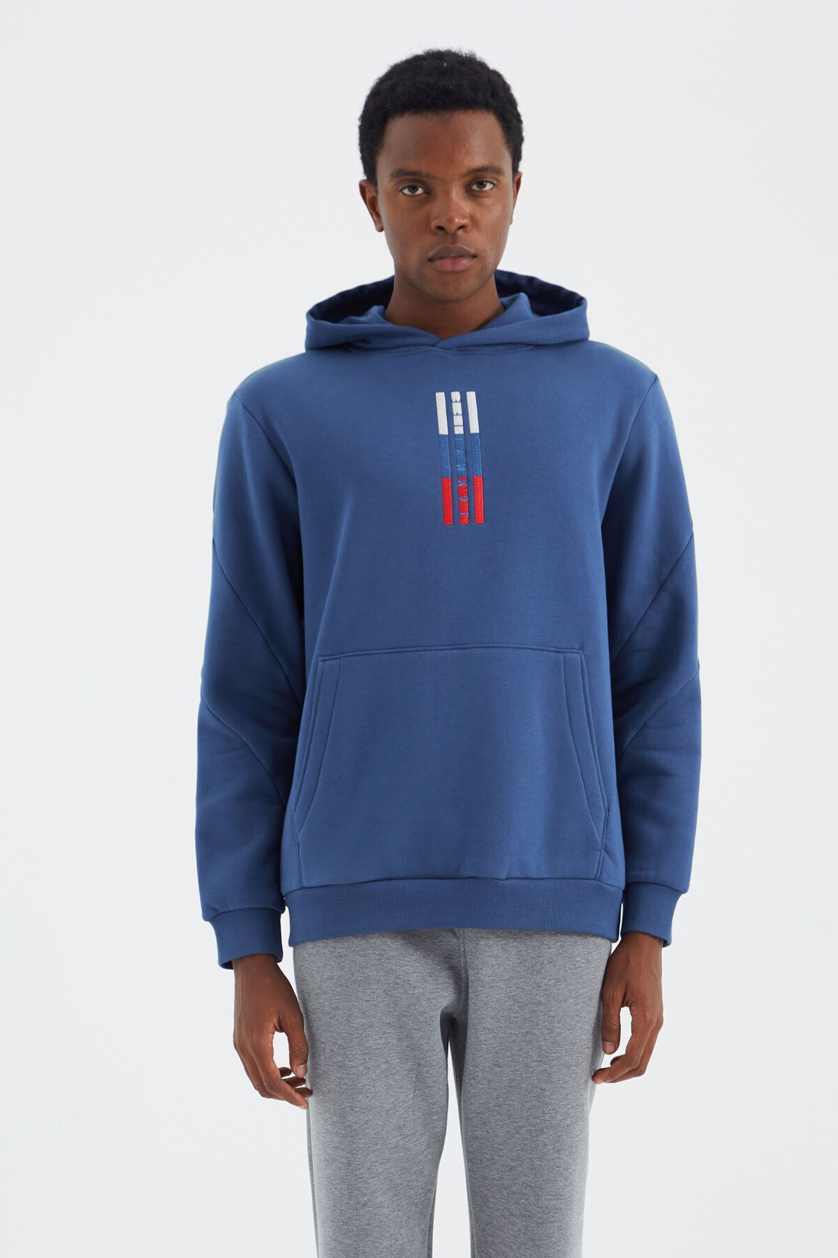 Parliament Hooded Embroidered Detailed Relax Fit Men's Sweatshirt - 88291
