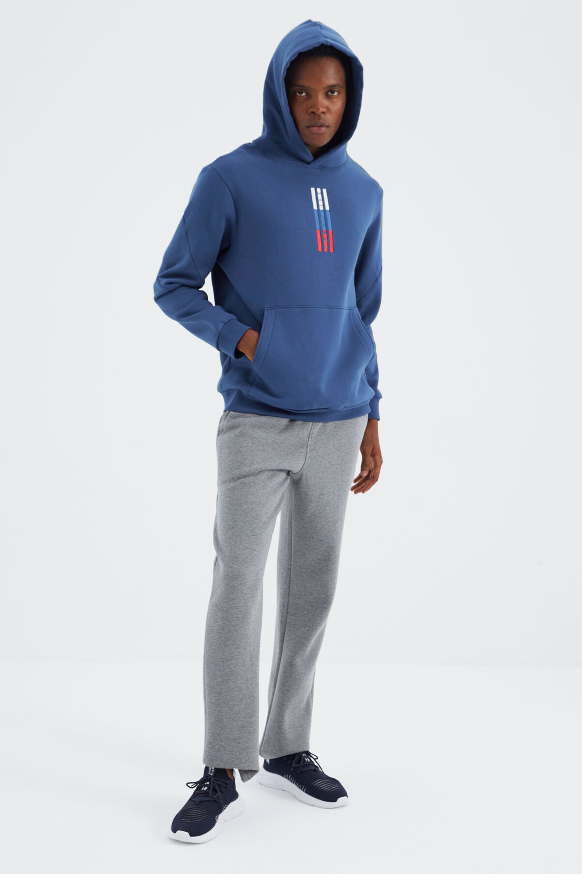 Parliament Hooded Embroidered Detailed Relax Fit Men's Sweatshirt - 88291