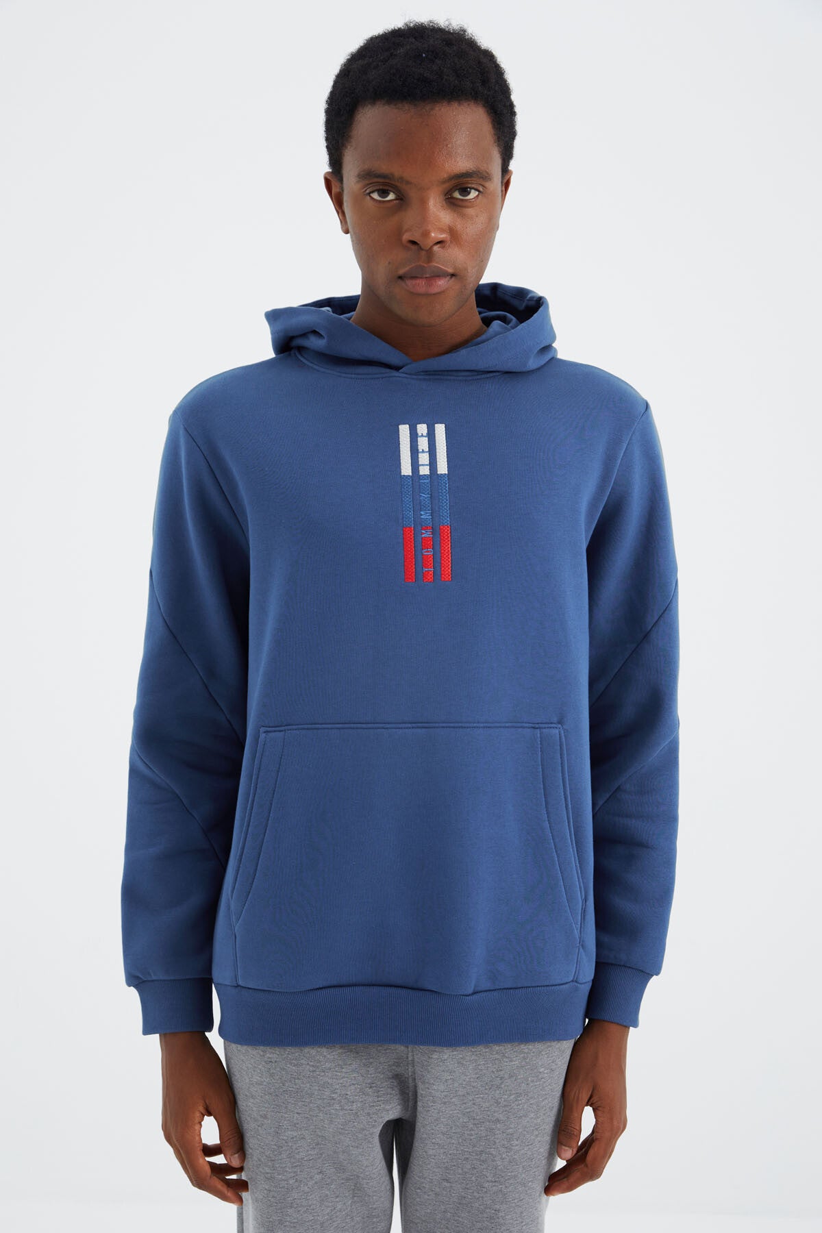 Parliament Hooded Embroidered Detailed Relax Fit Men's Sweatshirt - 88291
