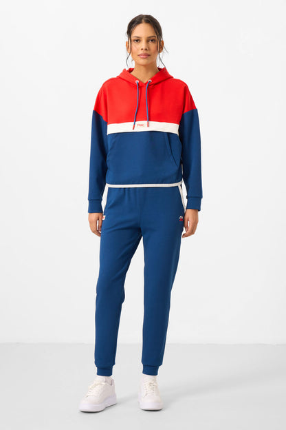 Parlament Hooded Cotton Color Block Women's Tracksuit Set - 95327