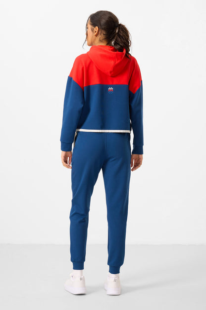 Parlament Hooded Cotton Color Block Women's Tracksuit Set - 95327