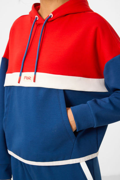 Parlament Hooded Cotton Color Block Women's Tracksuit Set - 95327