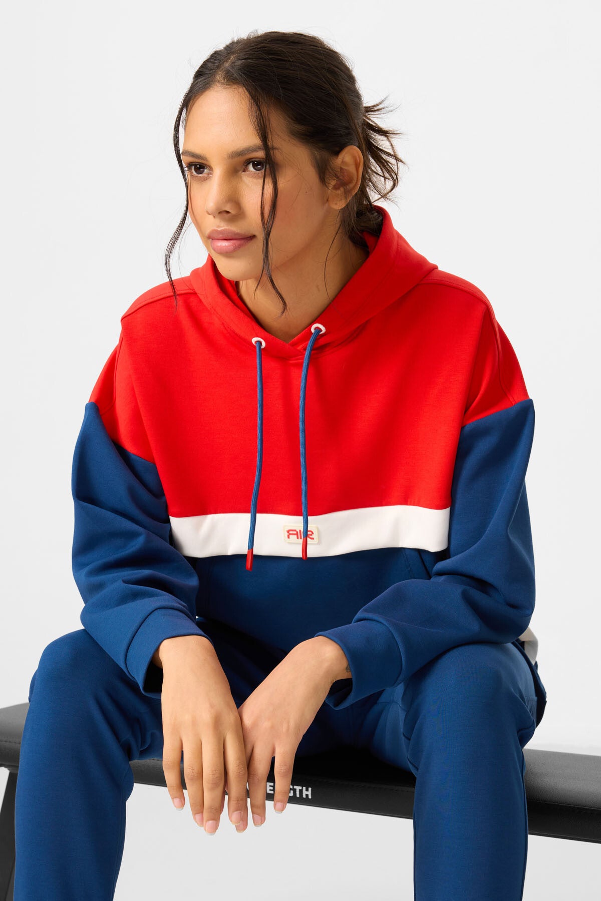 Parlament Hooded Cotton Color Block Women's Tracksuit Set - 95327