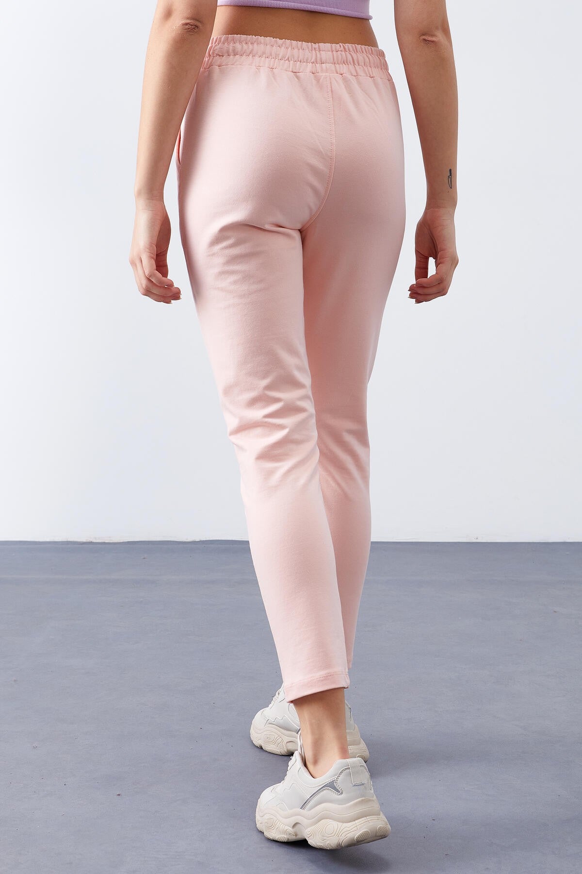 Pink high-waisted jogger comfy form short sleeve women tracksuit Pants