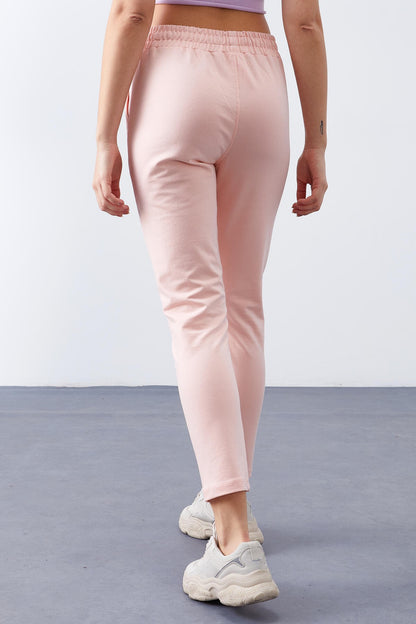 Pink high-waisted jogger comfy form short sleeve women tracksuit Pants