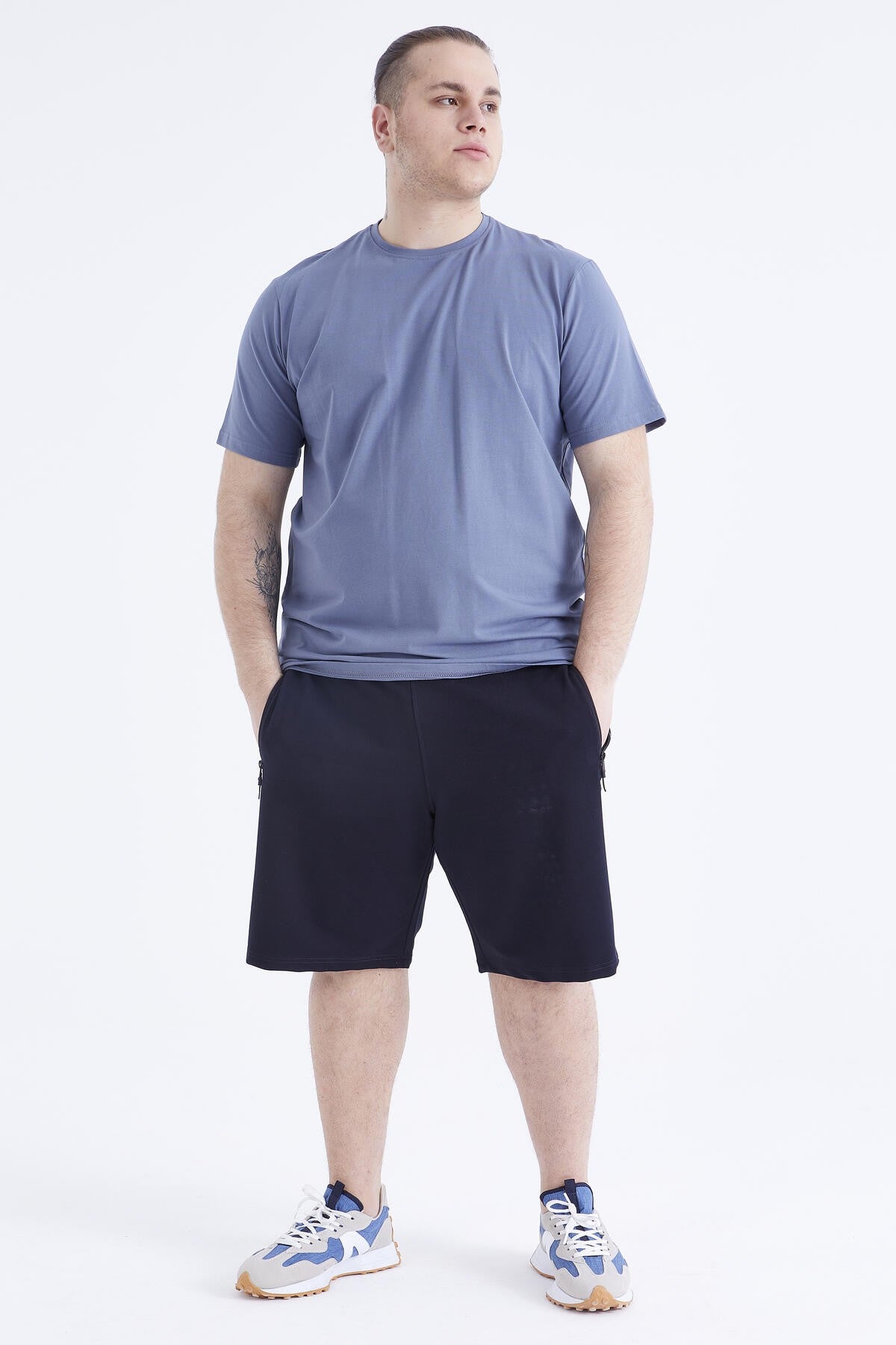 Petrol Basic Short Sleeve O Collar Large Size Men's T-Shirt - 88072