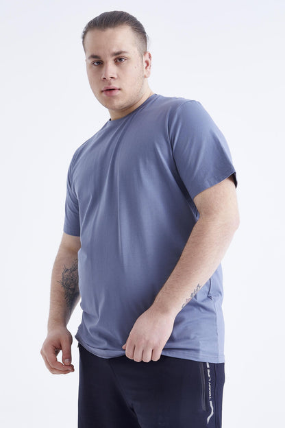 Petrol Basic Short Sleeve O Collar Large Size Men's T-Shirt - 88072