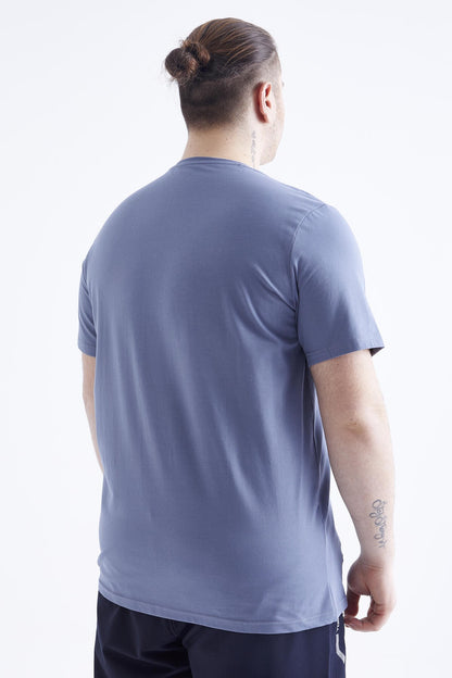 Petrol Basic Short Sleeve O Collar Large Size Men's T-Shirt - 88072