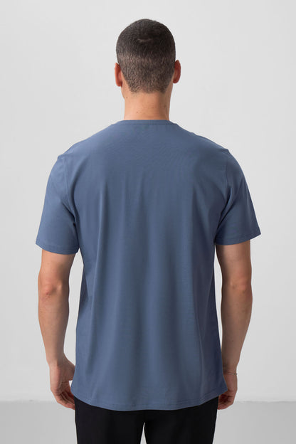 Petrol Basic Short Sleeve Standard Fit V-Neck Men's T-Shirt - 87912