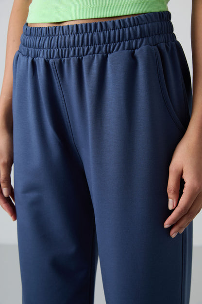 High Waist Comfortable Form Ribbed Cuff Women's Tracksuit Bottom - 94583