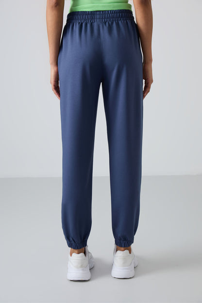 High Waist Comfortable Form Ribbed Cuff Women's Tracksuit Bottom - 94583