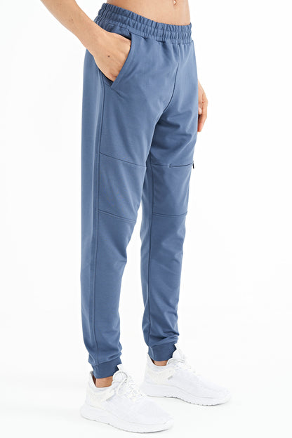Petrol Hidden Pocket Knee Detailed Standard Mold Men's Jogger Tracksuit Bottom - 84958