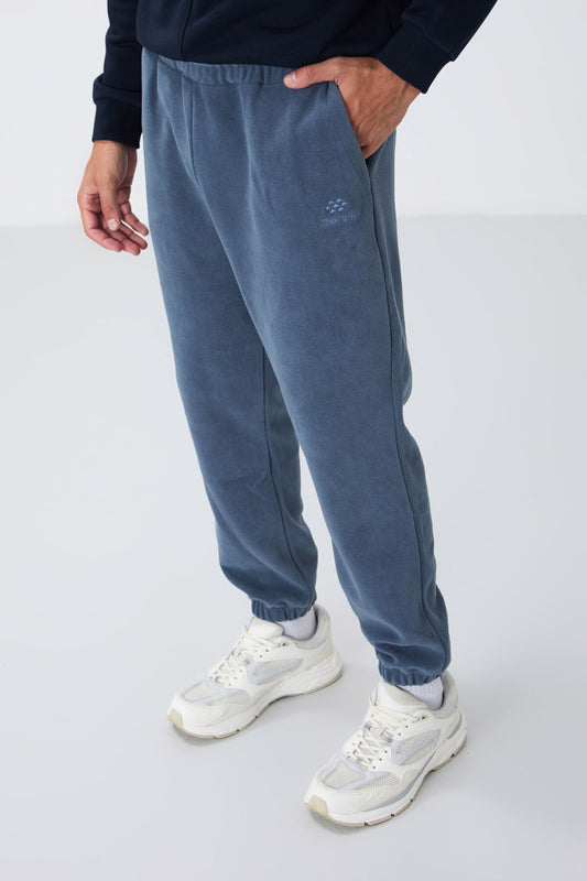 Petrol Hidden Zipper Comfort Fit Ribbed Cuff Polar Men's Tracksuit Bottom - 84866