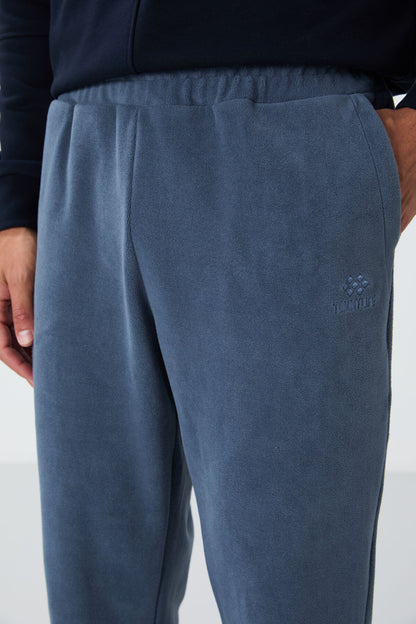 Petrol Hidden Zipper Comfort Fit Ribbed Cuff Polar Men's Tracksuit Bottom - 84866