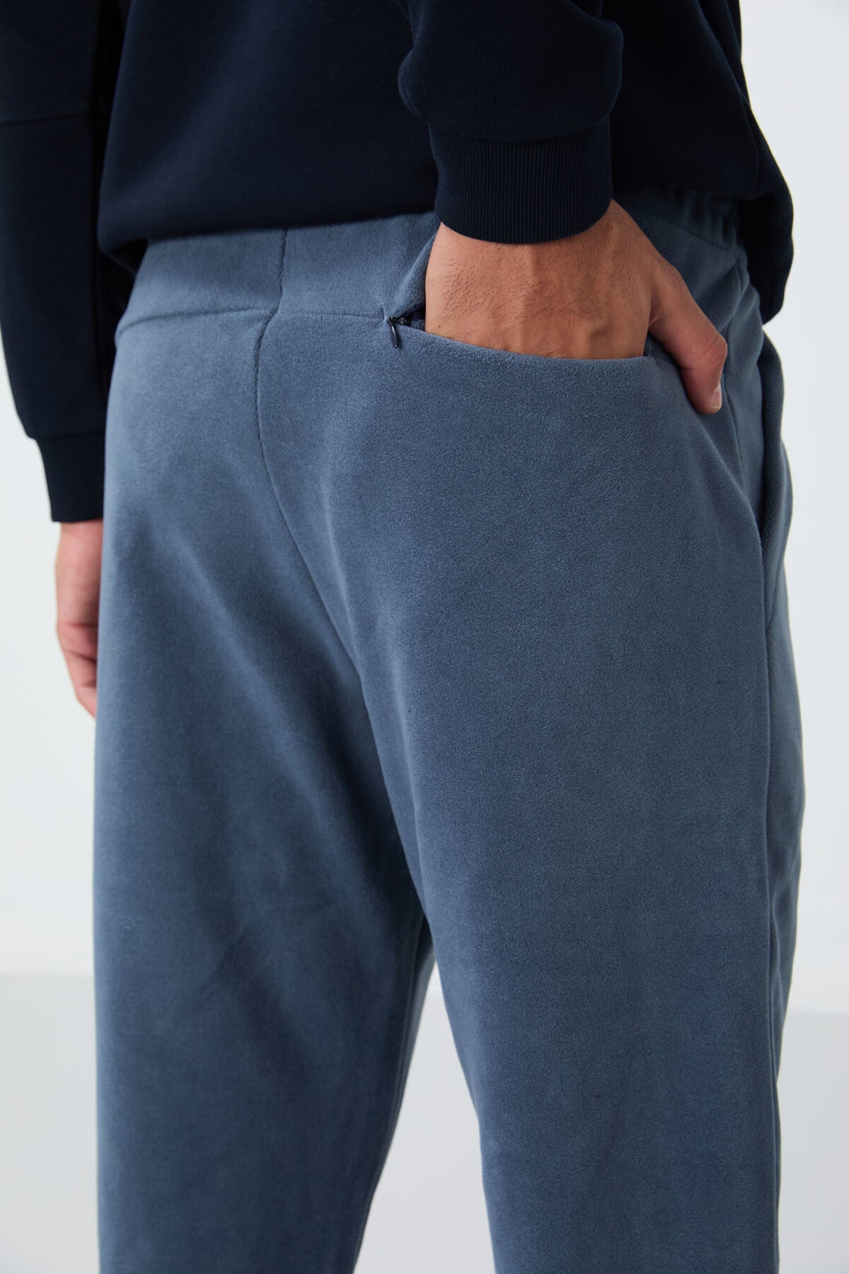 Petrol Hidden Zipper Comfort Fit Ribbed Cuff Polar Men's Tracksuit Bottom - 84866