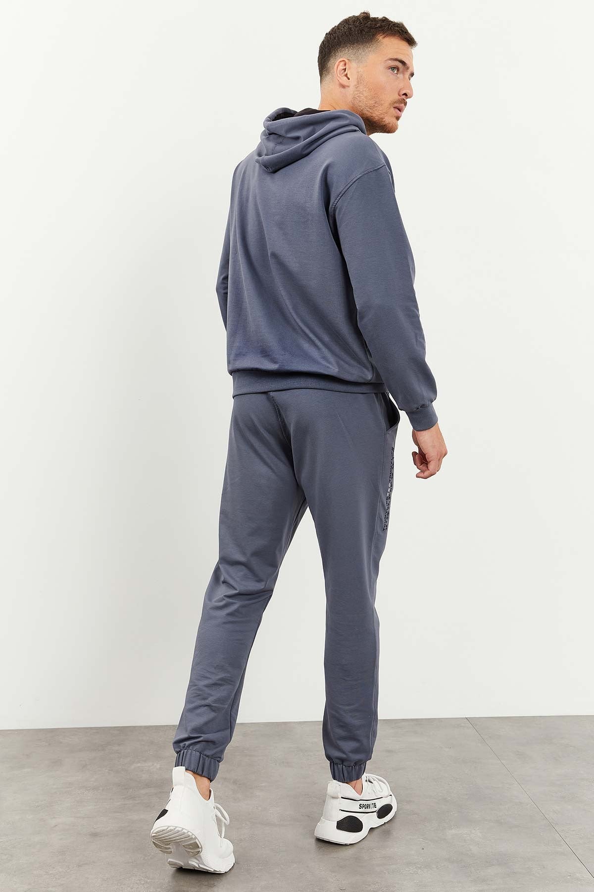 Petrol Hooded Kangaroo Pocket Elastic Cuff Men's Oversize Tracksuit Set - 85117