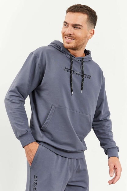 Petrol Hooded Kangaroo Pocket Elastic Cuff Men's Oversize Tracksuit Set - 85117