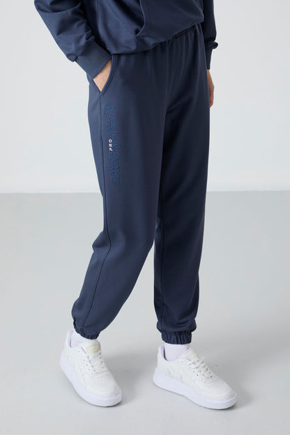 Oversize Hooded Kangaroo Pocket Women's Tracksuit Set with Elastic Cuffs - 95288