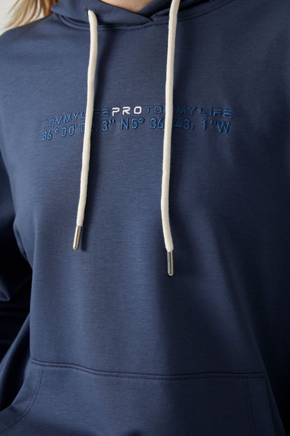 Oversize Hooded Kangaroo Pocket Women's Tracksuit Set with Elastic Cuffs - 95288