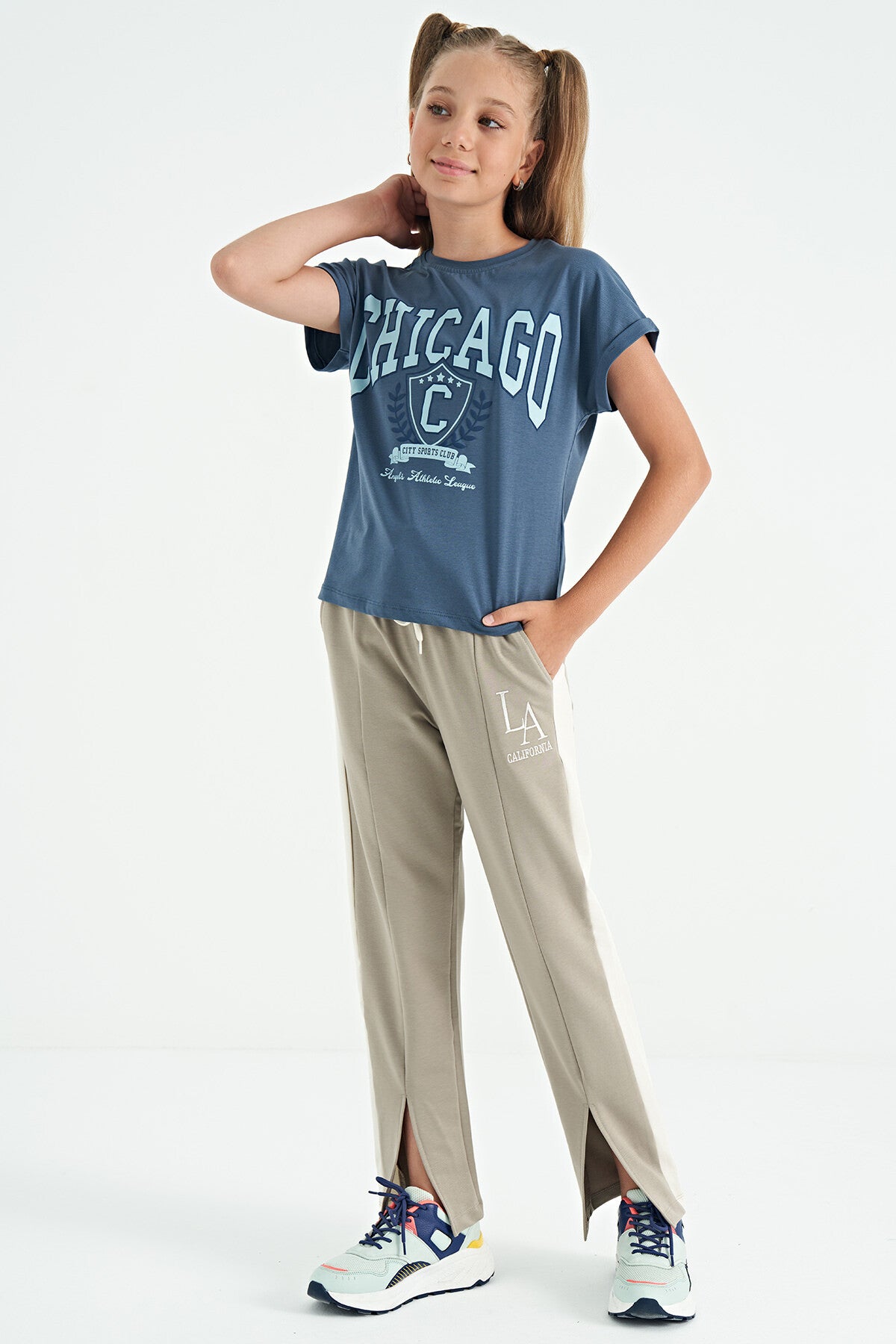 Petrol O Collar Low Shoulder Comfort Fit Short Sleeve Girl's T-Shirt - 75128