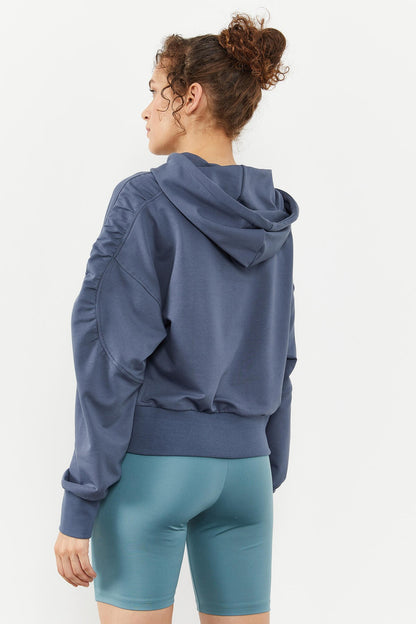 Petrol Shoulder Gather Detailed Balloon Sleeve Comfortable Fit Women's Sweatshirt - 97166