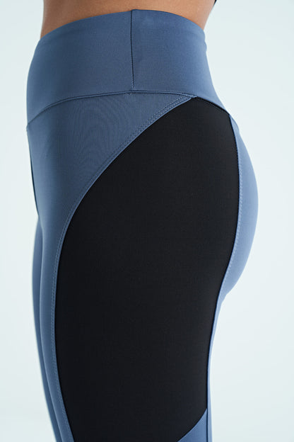 Petrol Strip Detailed Scuba Fabric Slim Fit High Waist Women's Tights - 94637