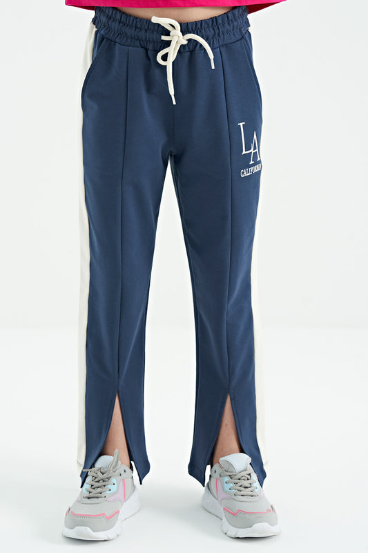 Petrol Detailed Laced Relax Fit Girl's Tracksuit Bottom - 75121