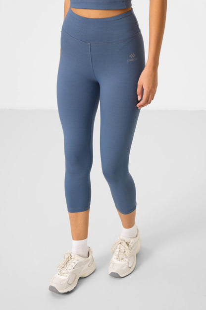 Petrol High Waist Capri-Crop Singlet Slim Fit Women's Tights Set - 95284