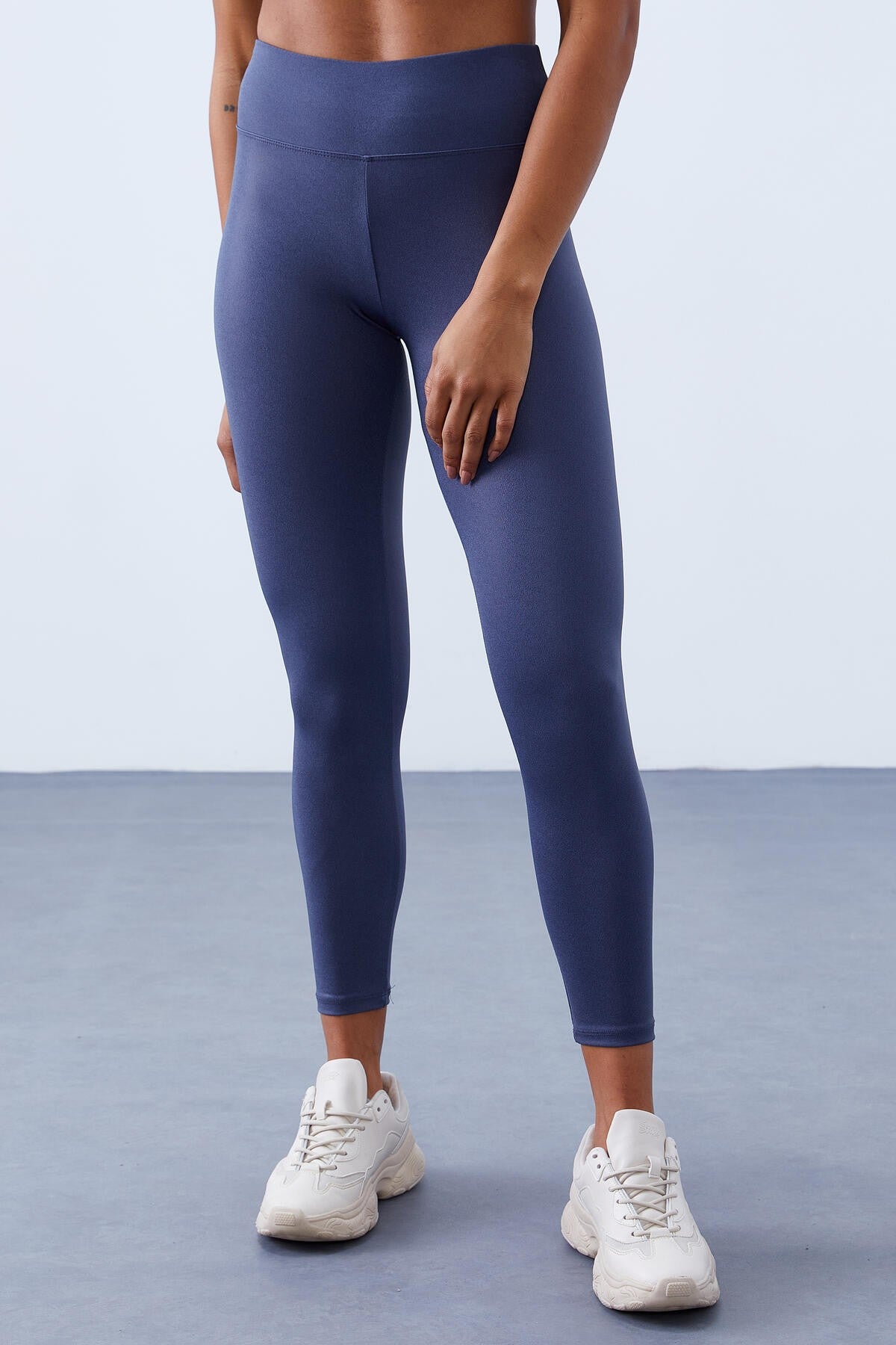 Petrol High Waist Wrap-up Cross Back Detailed Slim Fit Women's Tights Set - 95282