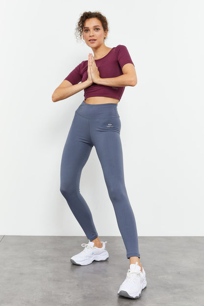High Waist Wrap-up Slim Fit Tapered Leg Women's Tights - 94011