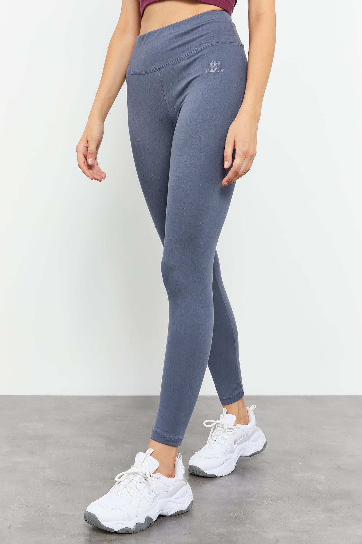 High Waist Wrap-up Slim Fit Tapered Leg Women's Tights - 94011