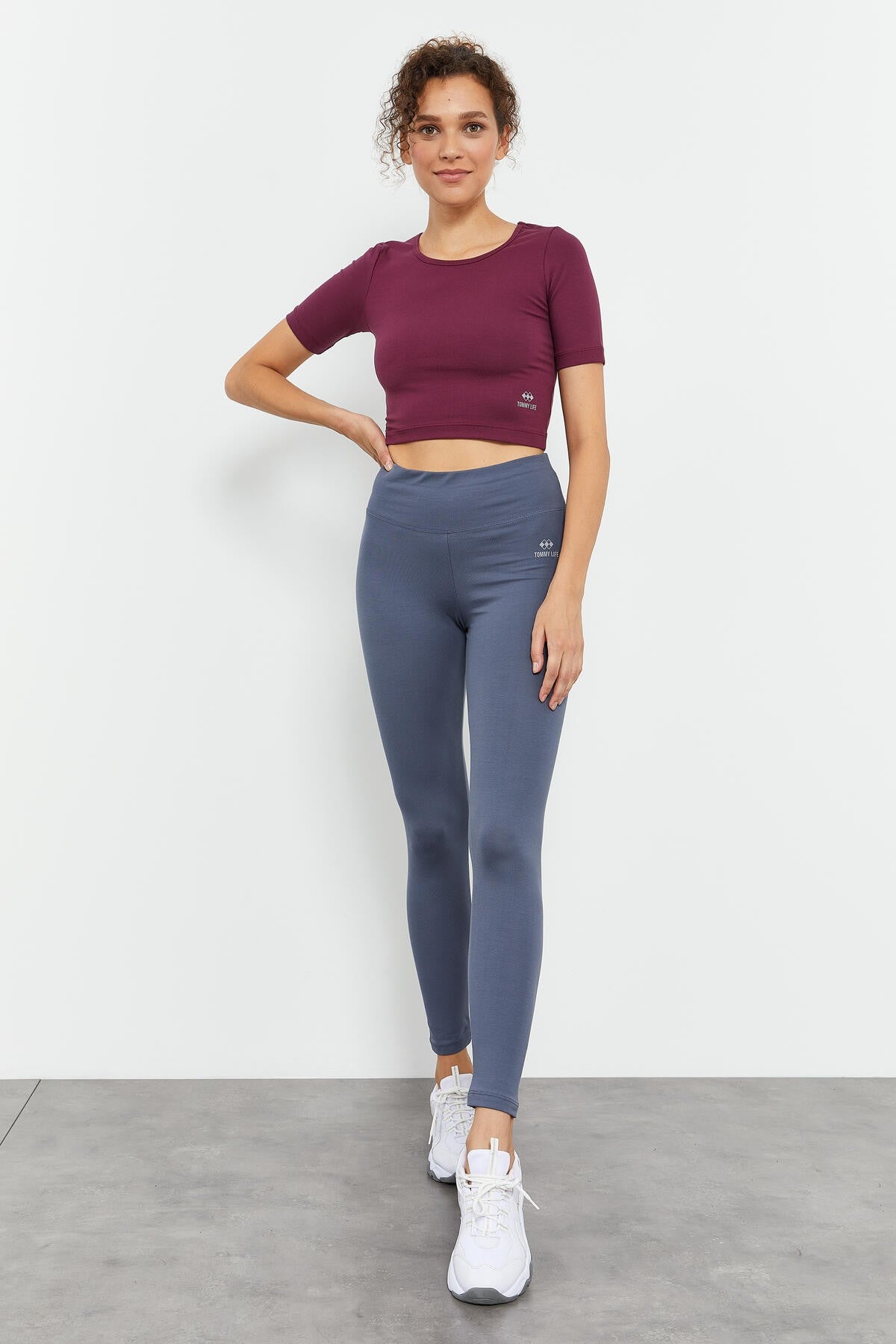 High Waist Wrap-up Slim Fit Tapered Leg Women's Tights - 94011