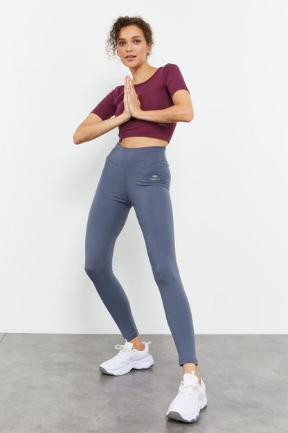 High Waist Wrap-up Slim Fit Tapered Leg Women's Tights - 94011