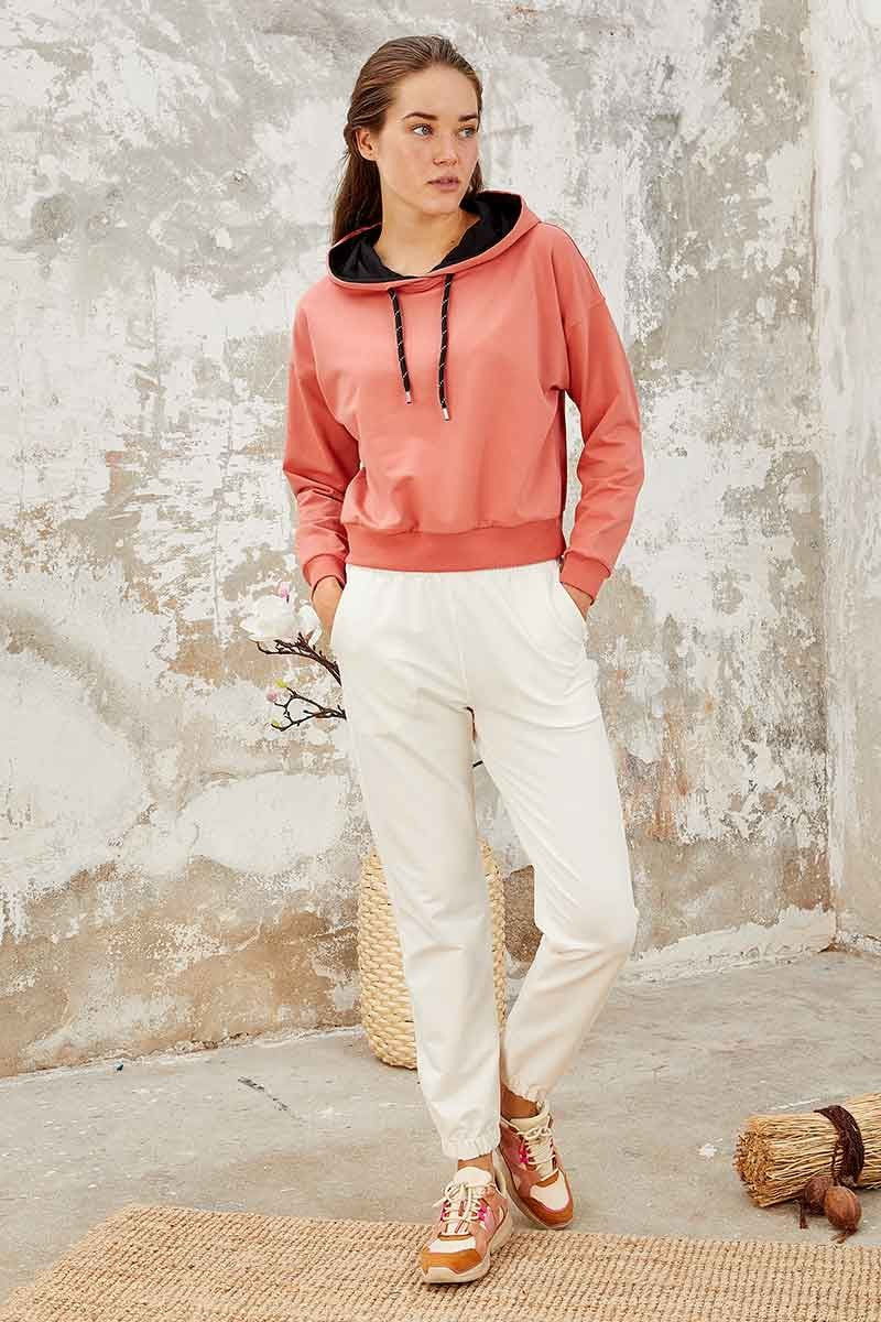 Powder Long Sleeve Comfort Fit Hooded Women's Sweatshirt - 97115