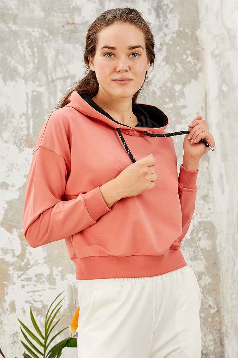 Powder Long Sleeve Comfort Fit Hooded Women's Sweatshirt - 97115