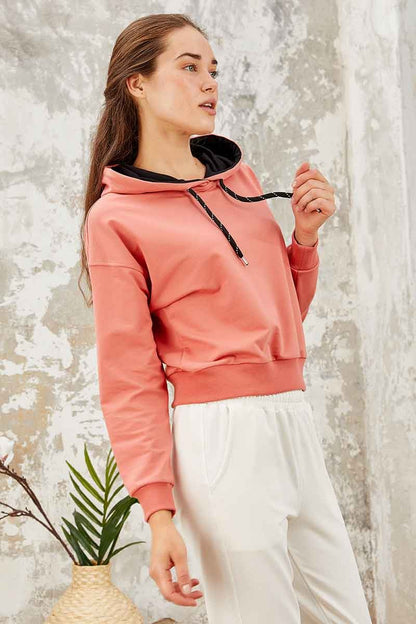 Powder Long Sleeve Comfort Fit Hooded Women's Sweatshirt - 97115