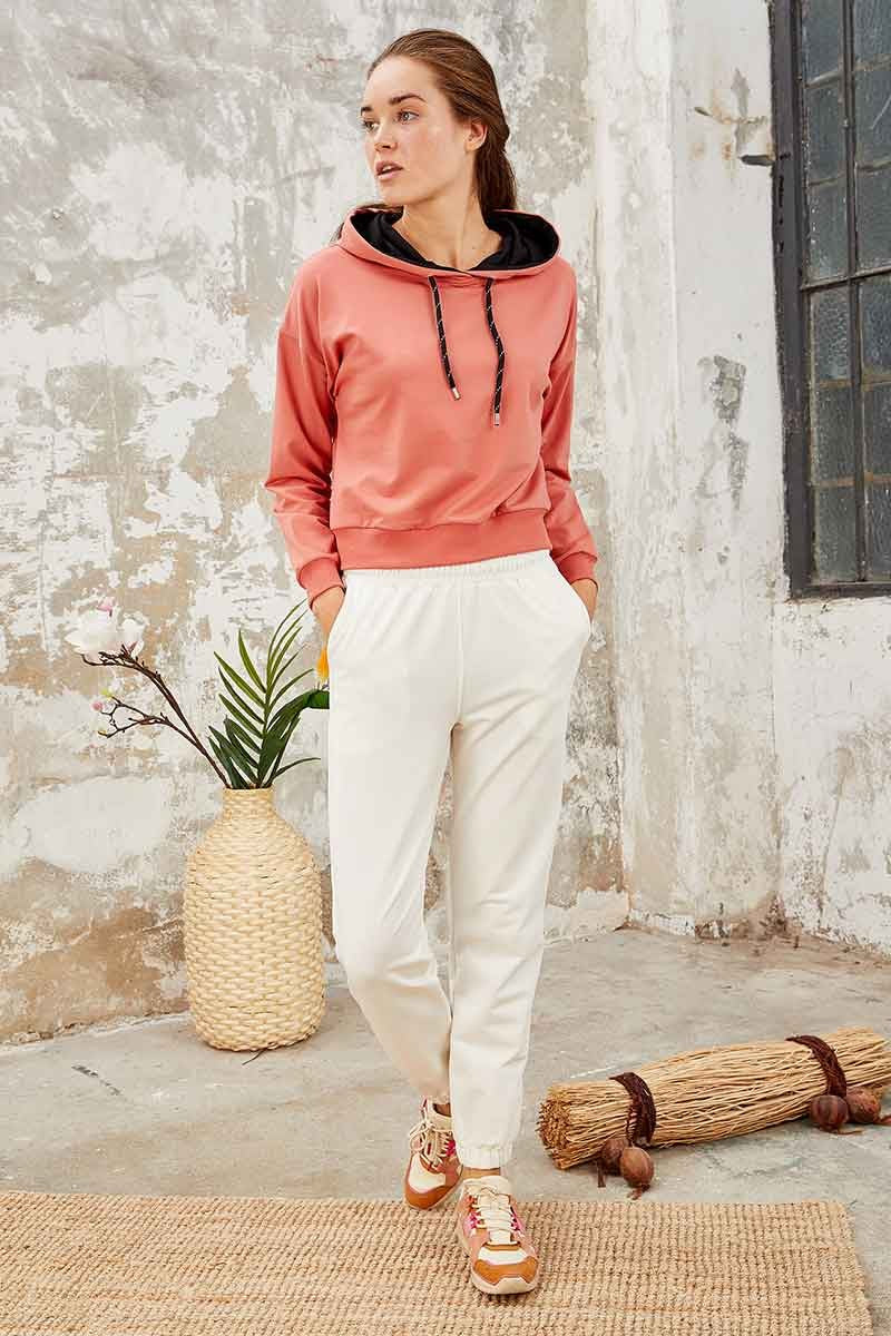 Powder Long Sleeve Comfort Fit Hooded Women's Sweatshirt - 97115