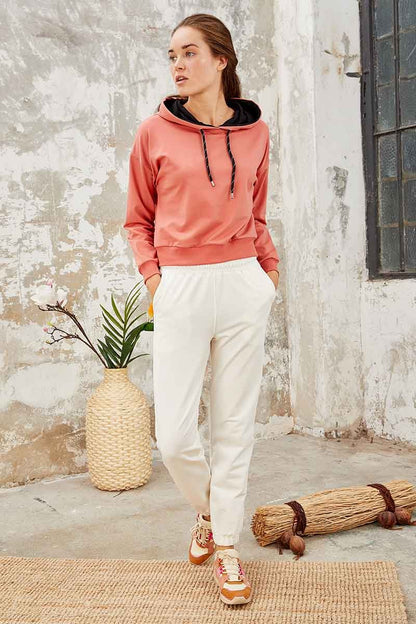 Powder Long Sleeve Comfort Fit Hooded Women's Sweatshirt - 97115