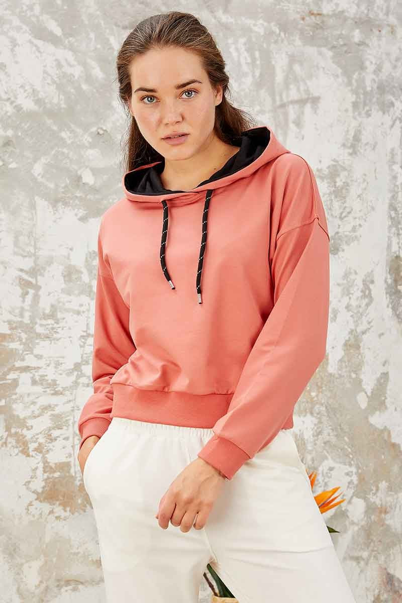 Powder Long Sleeve Comfort Fit Hooded Women's Sweatshirt - 97115