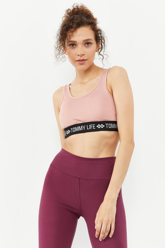 Powder Written Striped Standard Mold U Collar Women's Sports Bustier - 97113