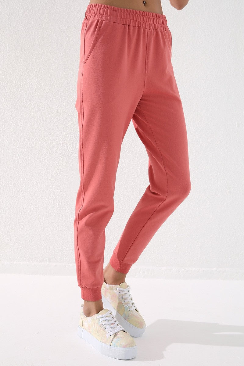 High Waist Jogger Comfort Fit Cuffed Women's Tracksuit Bottom - 94561