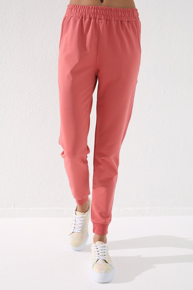 High Waist Jogger Comfort Fit Cuffed Women's Tracksuit Bottom - 94561